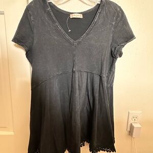 Altar'd State Charcoal V-Neck Tee